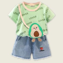 INCLUD Girls Printed T-shirt With Shorts Clothing Set-picture-26