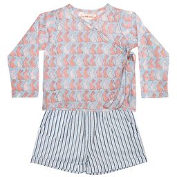 My Little Lambs Unisex Kids Blue Printed Top with Shorts-image-76