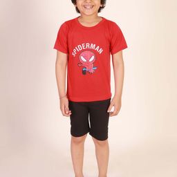 Ameeha Boys Printed Pure Cotton T-shirt With Shorts-image-64