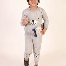 Ameeha Boys Printed Long Sleeves Pure Cotton T-shirt With Trousers-image-65