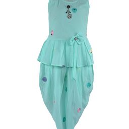 Wish Karo Girls Blue & Pink Printed Top with Dhoti Pants-picture-38