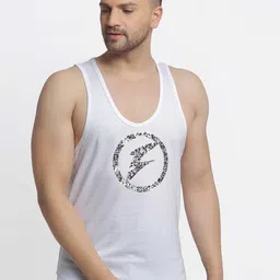 Friskers Logo Printed Pure Cotton Innerwear Vest-image-70