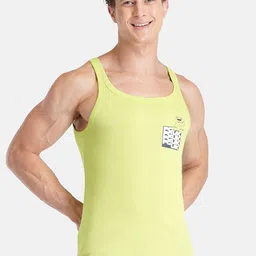 FCUK Printed Cotton Moisture Wicking Technology Innerwear Vest-image-0