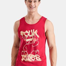 FCUK Printed Cotton Innerwear Vest DAL-01-HT RD-image-72