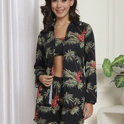 Claura Floral Printed Swimwear Cover up Set-image-33