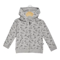 The Mom Store Unisex Kids Grey Printed Hooded Sweatshirt-image-44