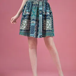 DressBerry Floral Printed Flared Mini Skirt-image-95