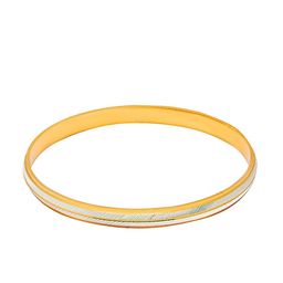 bodha Men Silver-Toned & Gold-Toned Brass Silver-Plated Kada Bracelet-image-68