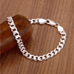 GIVA Men 925 Sterling Silver Rhodium-Plated Link Bracelet-48