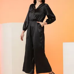 Globus Black V-Neck Basic Jumpsuit-picture-29