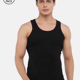 Dollar Bigboss Men's Solid Pack of 4 Cotton Vest MBVE-06-R2-DERBY-BLK-PO4-image-49