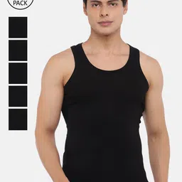 Dollar Bigboss Men Solid Pack of 6 Cotton Vests MBVE-06-R2-DERBY-BLK-PO6-image-80