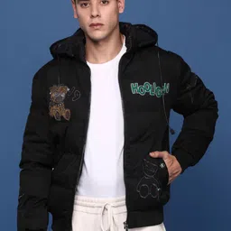 SHOWOFF Men Geometric Windcheater Bomber Embroidered Jacket-37