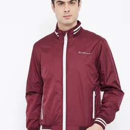 Duke Men Red Bomber with Embroidered Jacket-image-20