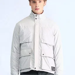 Flying Machine Men Mock Collar Solid Casual Tailored Jacket-image-19