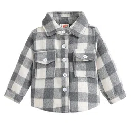 StyleCast Boys Grey Windowpane Checked Cotton Shackets-picture-8