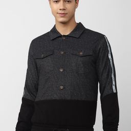 Peter England Casuals Men Colourblocked Cotton Tailored Jacket-image-8