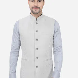 MODI JACKET Woven Design Mandarin Collar Sleeveless Nehru Jackets-66