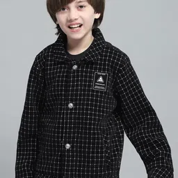 Monte Carlo Boys Spread Collar Checked Casual Lightweight Tailored Jacket-image-34