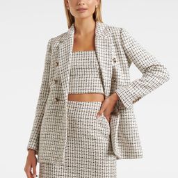 Forever New Shawl Collar Checked Longline Tailored Jacket-picture-7