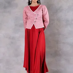 Rustorange Women Pink Geometric Checked Crop Tailored Jacket-image-67