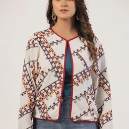 Zolo Label Women Floral Crop Tailored Jacket-image-33