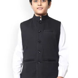 IndiWeaves Boys Mandarin Collar Fleece Nehru Jacket-16