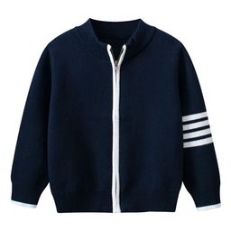 StyleCast Boys Navy Blue Mock Collar Insulator Cotton Open Front Jacket-15