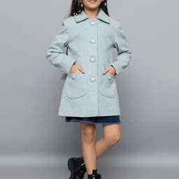 CHKOKKO Girls Woollen Longline Overcoat-image-99