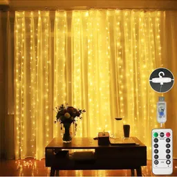 XERGY White Window Curtain USB Powered Waterproof String Light-25