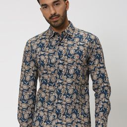 Mufti Floral Printed Opaque Pure Cotton Casual Shirt-image-45
