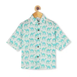 Ka-mee Boys Sea Green Regular Fit Comfort Printed Casual Shirt-image-11