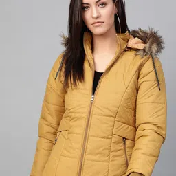 VOXATI Women Mustard Yellow Parka Jacket-picture-56