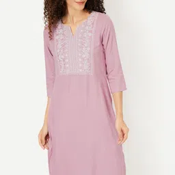 max Women Floral Embroidered Flared Sleeves Thread Work Anarkali Kurta-28