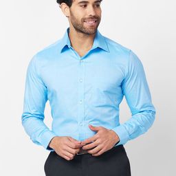 Raymond Self Design Slim Fit Pure Cotton Formal Shirt-picture-45
