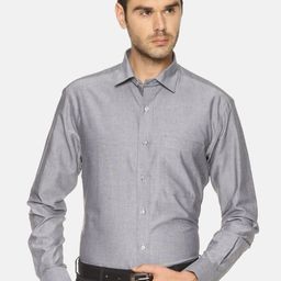 OBOW Men Grey Classic Pure Cotton Formal Shirt-image-67