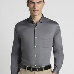 Peter England Elite Slim Fit Spread Collar Pure Cotton Formal Shirt-picture-7