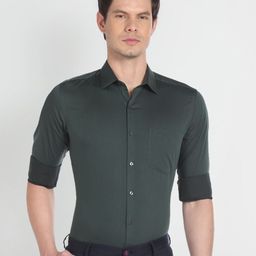 Arrow Spread Collar Twill Pure Cotton Formal Shirt-image-49