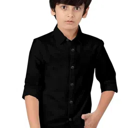 BAESD Boys Cotton Spread Collar Curved Modern Casual Shirt-image-47