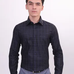 LOUIS STITCH Comfort Checked Cotton Formal Shirt-picture-40