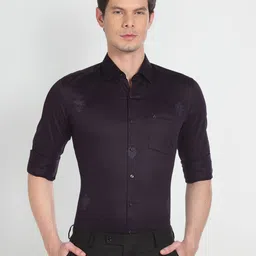Arrow Slim Fit Ethnic Motifs Printed Spread Collar Long Sleeve Pure Cotton Formal Shirt-picture-34