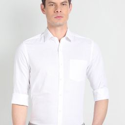 Arrow Slim Fit Spread Collar Long Sleeves Pure Cotton Formal Shirt-picture-16