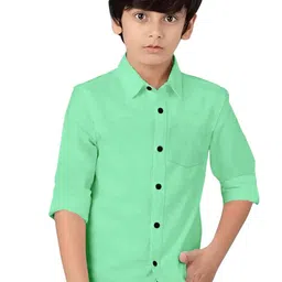 BAESD Boys Cotton Spread Collar Curved Regular Fit Casual Shirt-image-50