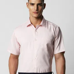 Van Heusen Geometric Self Design Pure Cotton Formal Shirt-picture-24