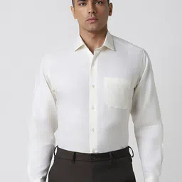 Van Heusen Men Solid Spread Collar Pocket Formal Shirt-image-44
