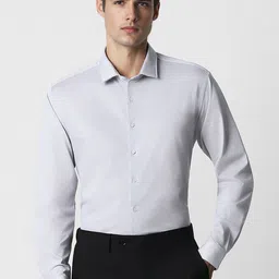 Van Heusen Self Design Pure Cotton Formal Shirt-image-27