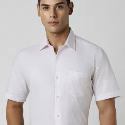 Van Heusen Men Spread Collar Micro Checked Cotton Formal Shirt-picture-6