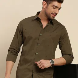 INVICTUS Original Slim Fit Micro Ditsy Printed Pure Cotton Casual Shirt-image-20