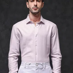 RARE RABBIT Classic Fit Checked Spread Collar Long Sleeves Formal Shirt-image-13