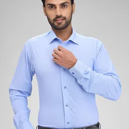 Park Avenue Spread Collar Long Sleeves Slim Fit Formal Shirt-image-29